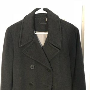 Calvin Klein Gray Wool Peacoat